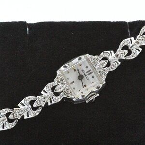 Splendid 14K Gold Benrus Vintage 60's Diamond Ladies Watch Working!